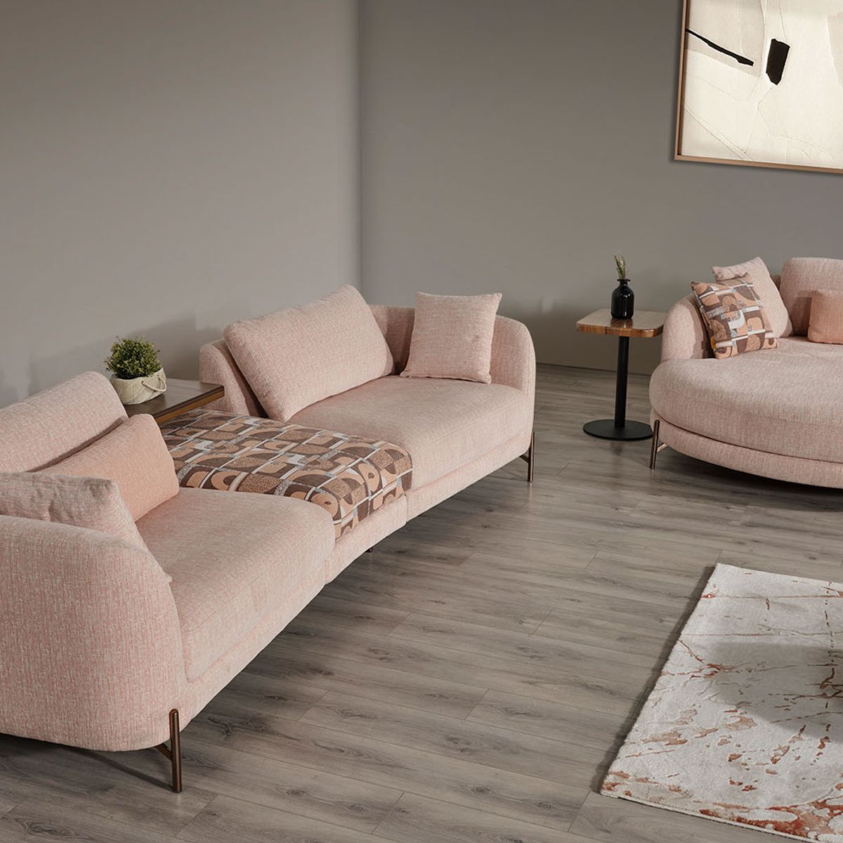 Milan Krem Köşe Koltuk Takımı — Bild 5