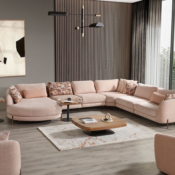 Milan Krem Köşe Koltuk Takımı — Bild 1