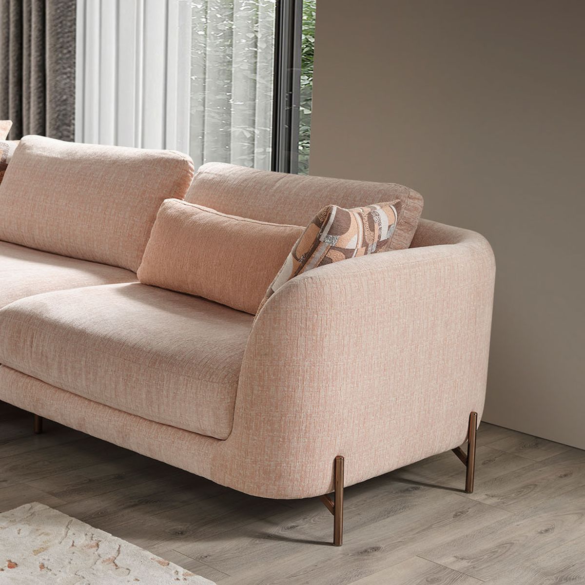 Milan Krem Köşe Koltuk Takımı — Bild 4