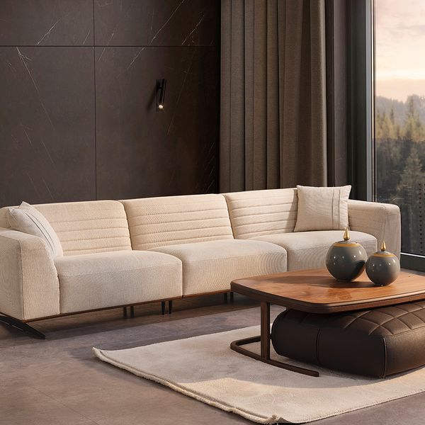 Helen Krem Köşe Koltuk Takımı — Bild 4